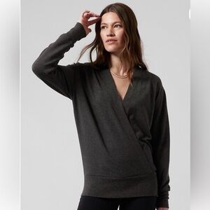 Athleta Purana V-Neck Wrap Sweatshirt
